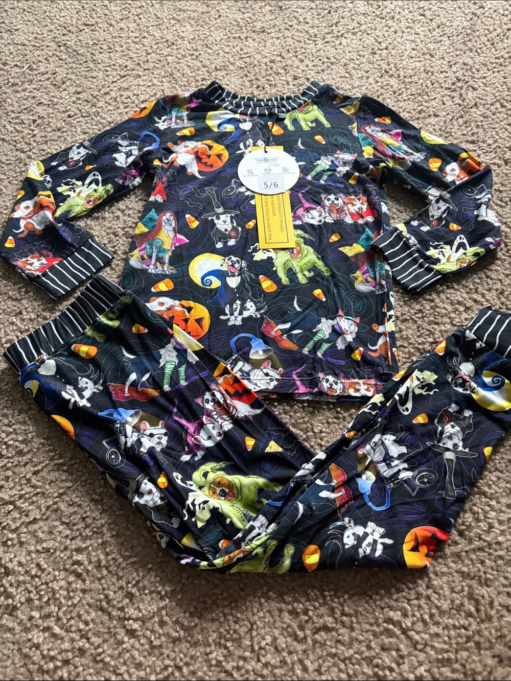 B31 Babalus Bamboo 2pc Halloween PJs, 5/6y NWT